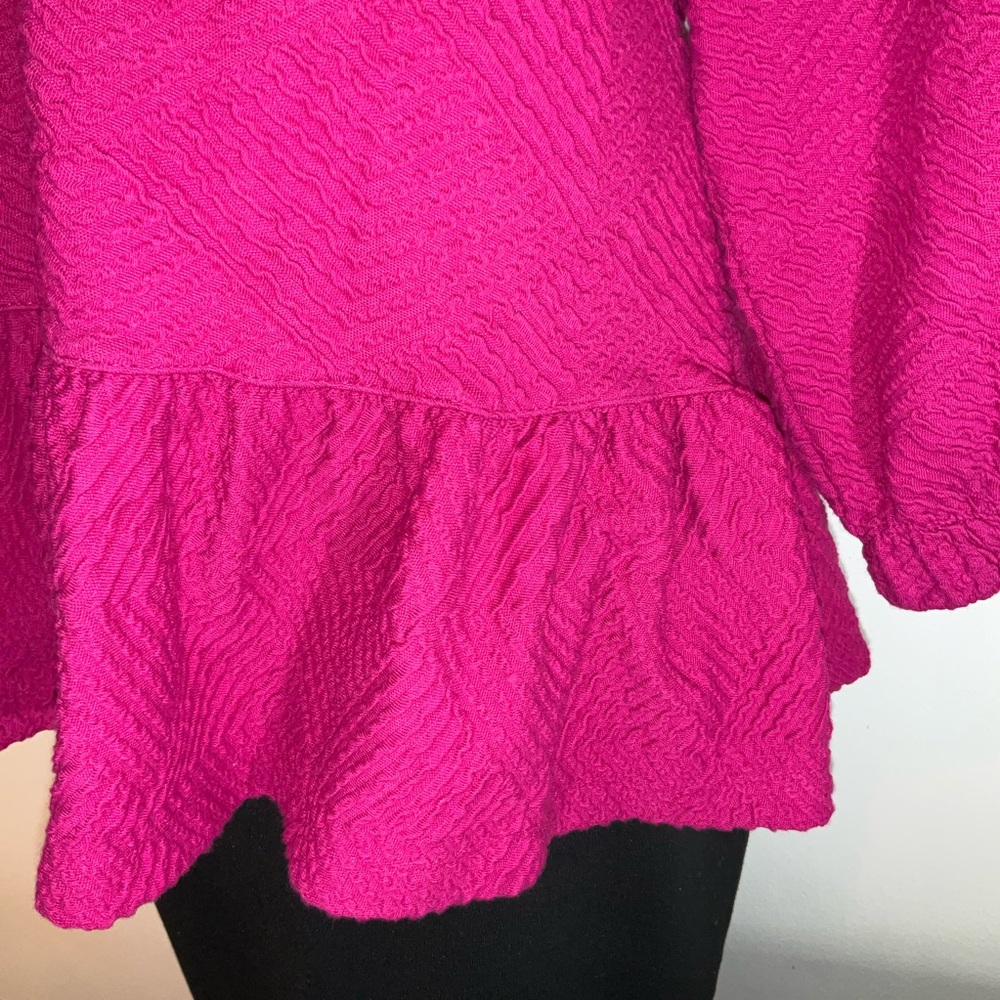 Anthropologie Magenta Peplum Blouse - Picture 7 of 11